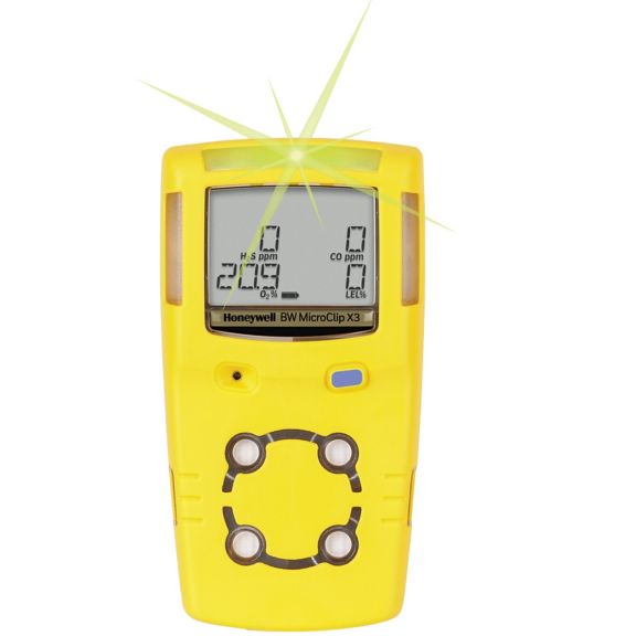 GasAlertMicroClip X3 3-Gas Detector Yellow