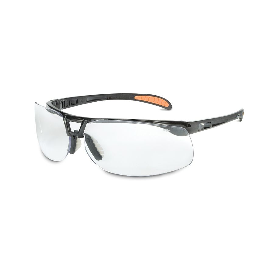 Uvex by Honeywell Genesis XC Safety Glasses Black Frame with SCT-Blue Lens & HydroShield Anti-Fog Coating S3312HS 