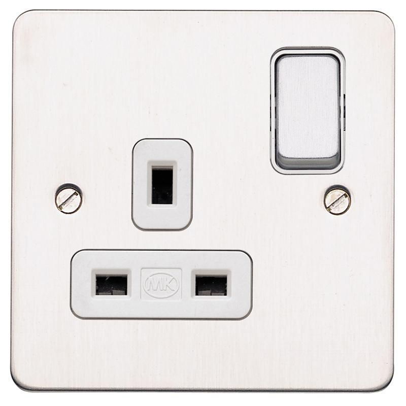 13A White Plastic Mains Socket Plug Outlet Single Double Gang Switch Unswitched 