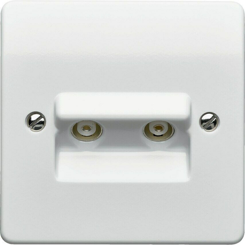 SCREENED OUTLET PLATE TV/FM-DAB INCLUDING TELEPHONE SOCKET WALL PLATE 