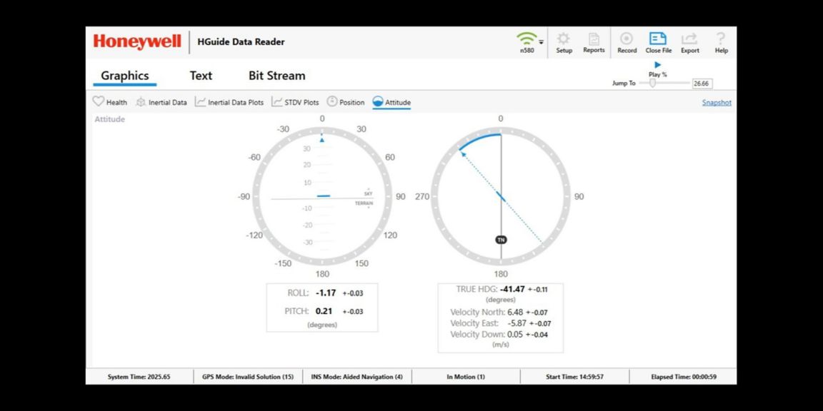 Visualize, record and playback your navigation data with Honeywell's HGuide Data Reader software. Available to all HGuide customers, our free desktop software is simple to install, easy to use and conveniently hosts all of your data in one place.