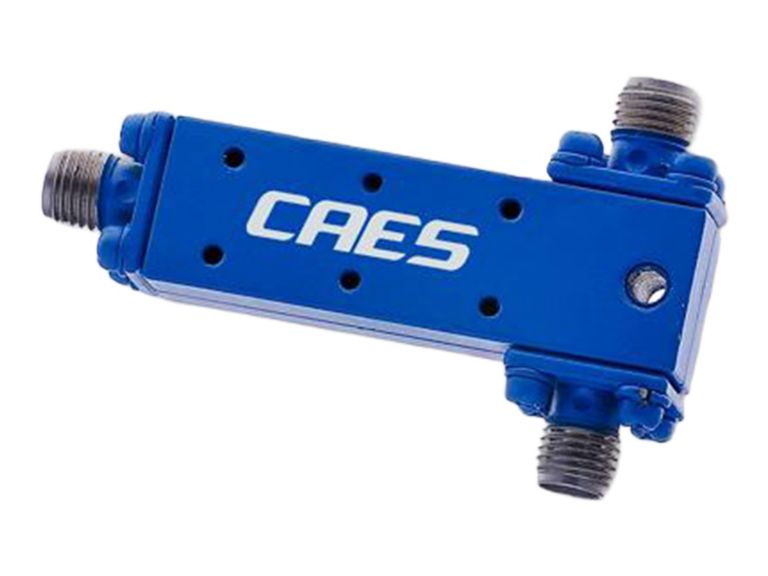 Blue RF splitter. 2 way in, T-shaped with the two ways on its side and the one out on the bottom (of the T)