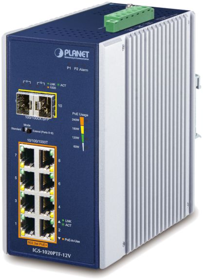 PLANET ES UMG IP30 8 + 2-PORT POE+