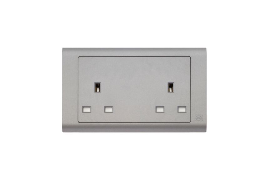 MV781CHA, 2G unswitched socket, charcoal, front
