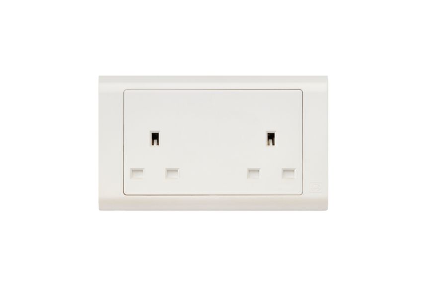 MV781PRL, 2G unswitched socket, pearl, front