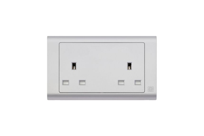 MV781TTA, 2G unswitched socket, titanium, front
