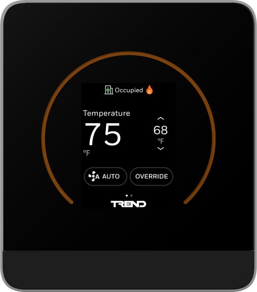 RV100 Series Wall Module with Temperature setpoint; Temperature, Humidity and CO2 sensors, front facing