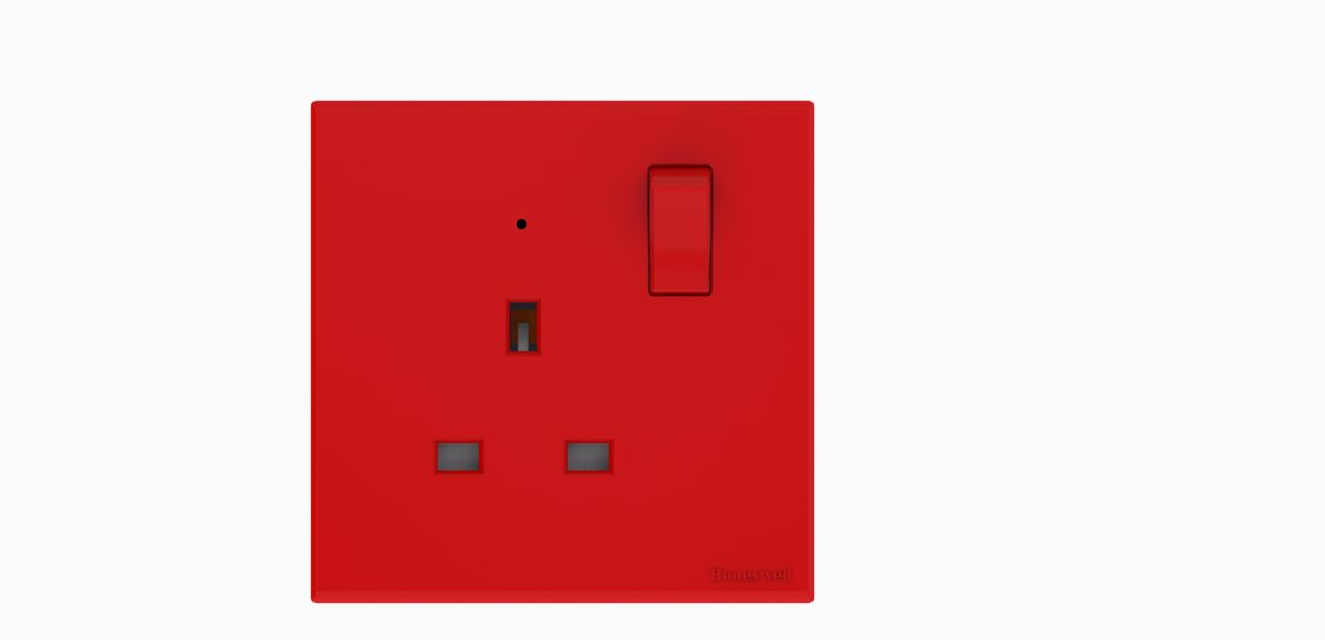 13A 1G DP SWITCH SOCKET + NEON - RED