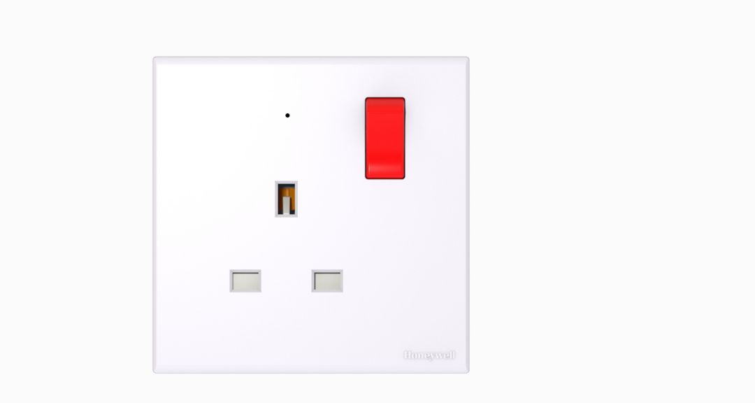 13A 1G DP SWITCH SOCKET NEON-RED ROCKER