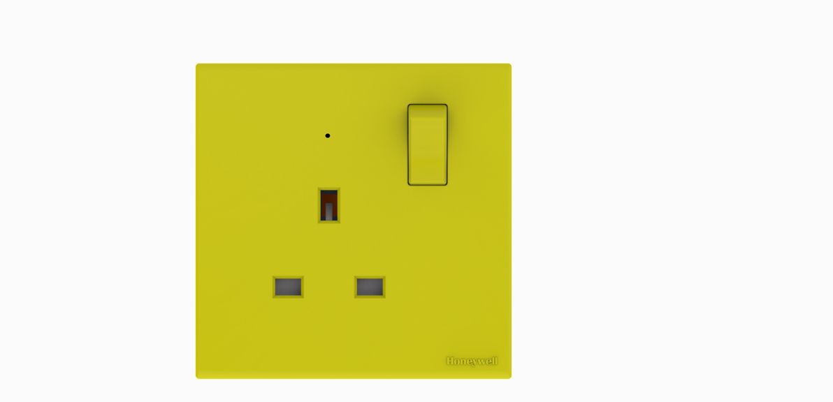 13A 1G DP SWITCH SOCKET +NEON - YELLOW