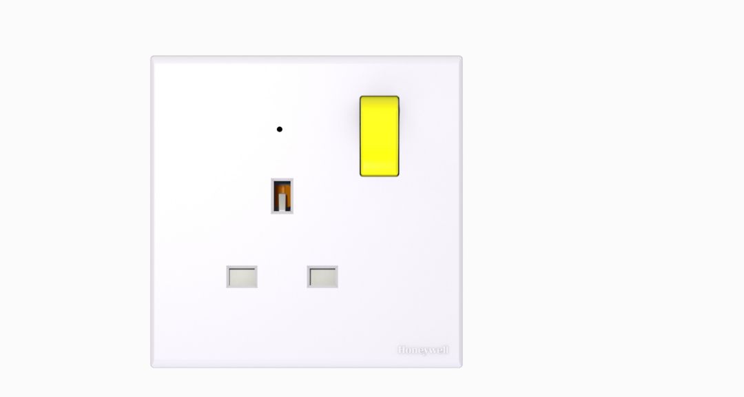 13A 1G DP SWITCH SOCKET NEON-YELLOW RCKR