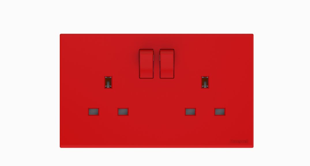 13A 2G SP SWITCH SOCKET OUTLET - RED