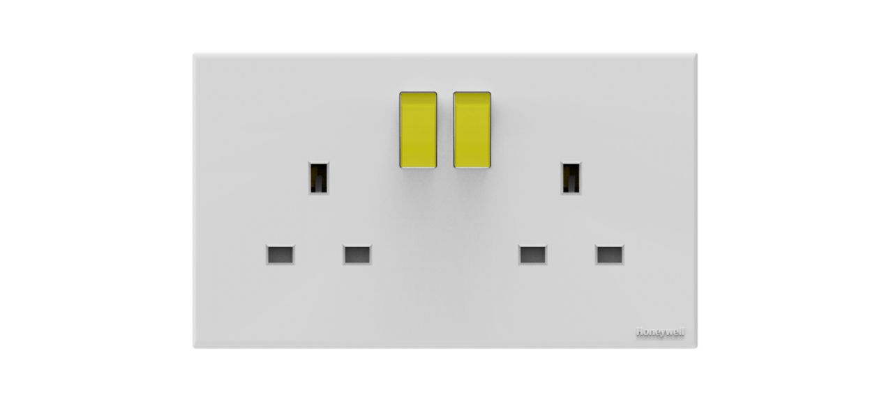 13A 2G SP SWITCH SOCKET - YELLOW ROCKER