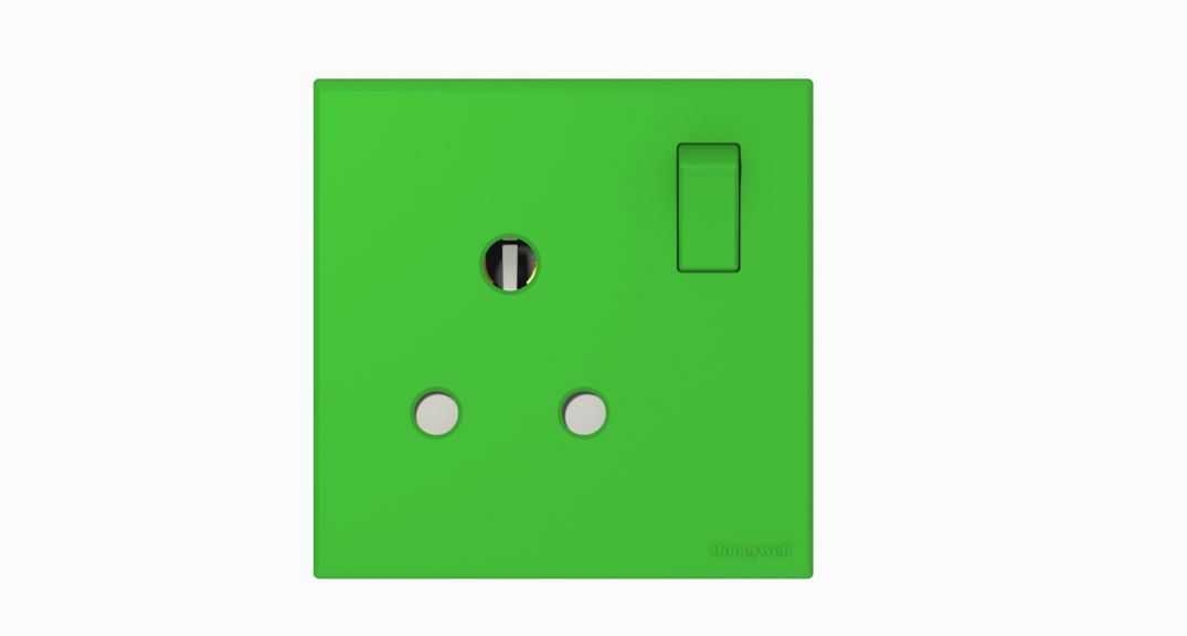 15A 1G SP SWITCH SOCKET - GREEN ROCKER