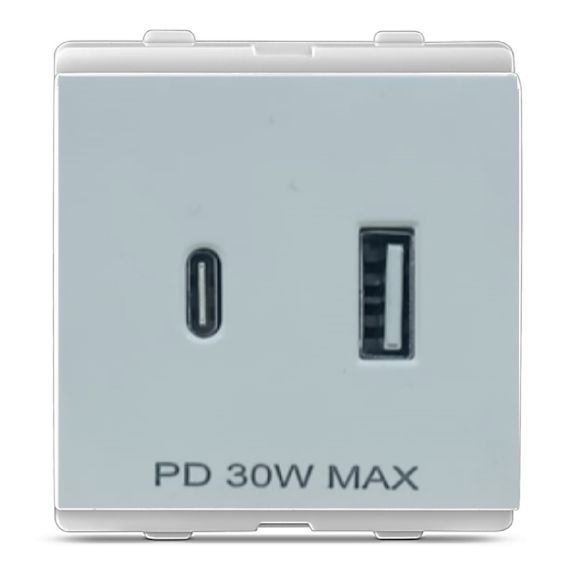 30W PD charger (Type A+C) - 2M