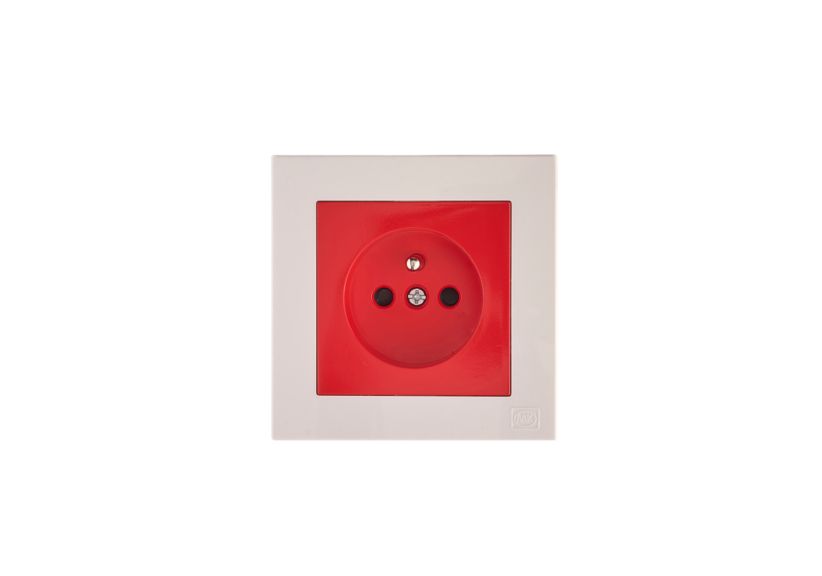 1G 16A French Socket Red center
