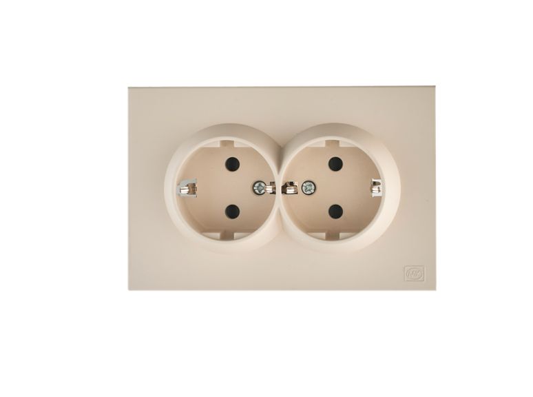 16A Double Schuko Sckt - safety shutter