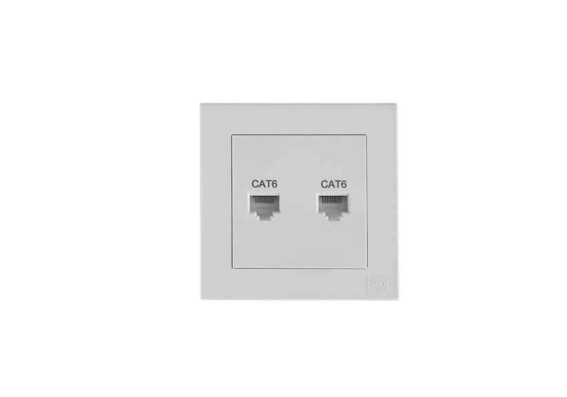 1G RJ45 Double Cat 6 Socket