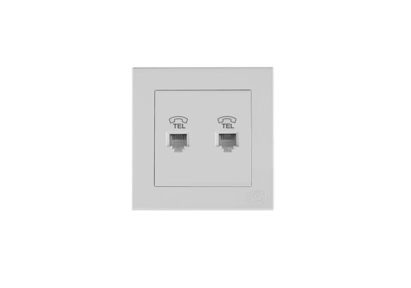 1G RJ11 Double Telephone Socket