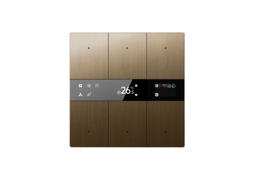 KNX Tstat 6Fold Metal Brushed Bronze