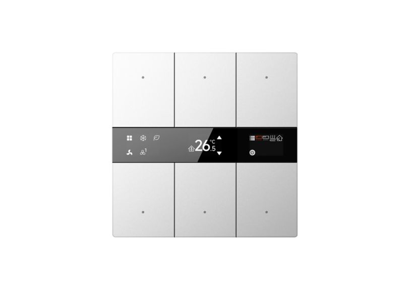 KNX Tstat 6Fold Metal Satin Platinum