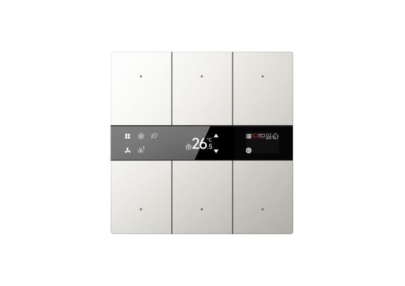KNX Tstat 6Fold Metal Satin Titanium