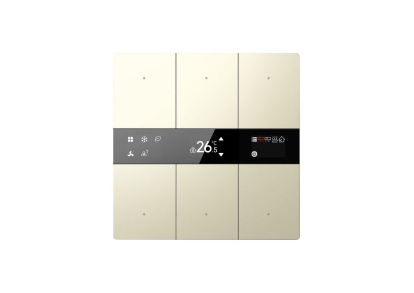 KNX Tstat 6Fold Syn Champagne