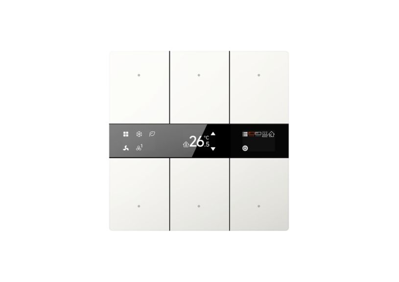 KNX Tstat 6Fold Syn Chalk White