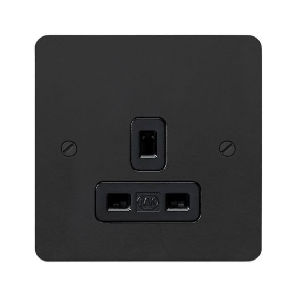 K14780MBKB, 1G Unswitched socket, matt black, front