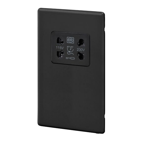 K24709MBKB, Shaver Socket, Matt Black, Left