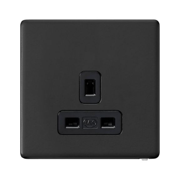K24780MBKB, 1G Unswitched socket, matt black, front