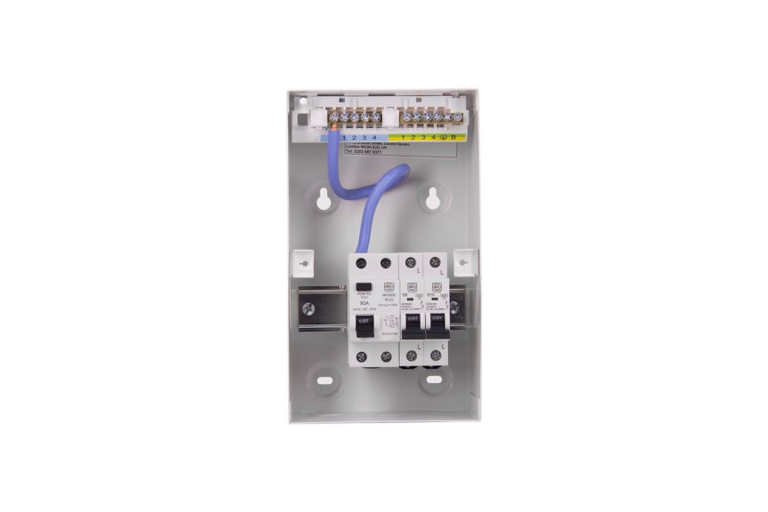 MK9550SMET 4 WAY MCU + 80A RCD & 2 X MCB, front
