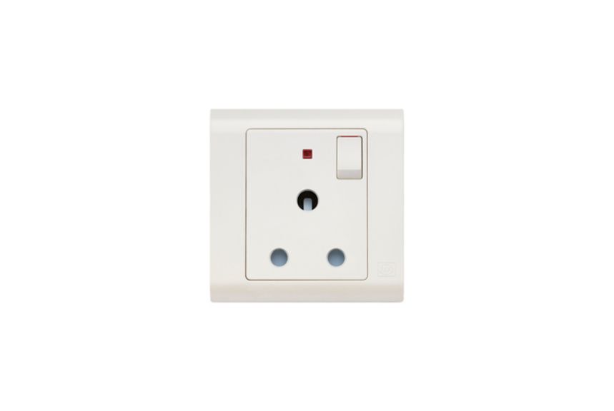 MV2493PRL round pin switchsocket with neon, pearl