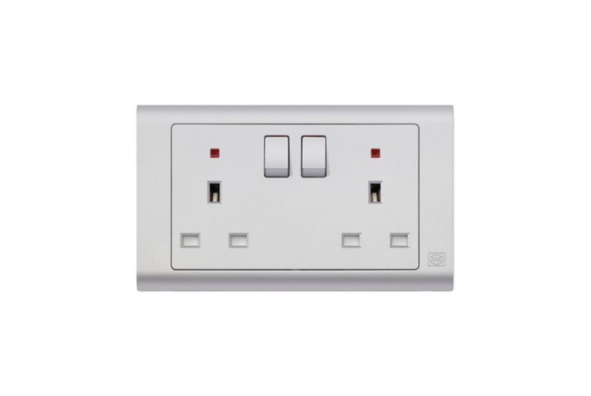 MV2647TTA 2G Switchsocket with Neon, Titanium