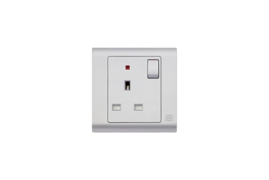 MV2657TTA 1G Switchsocket with Neon, Titanium