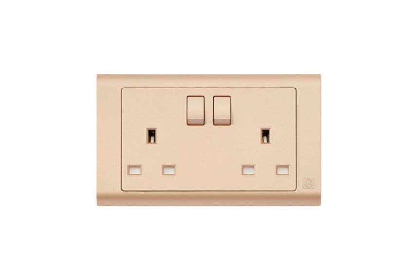 MV2747CHM 2G Switchsocket, Champagne