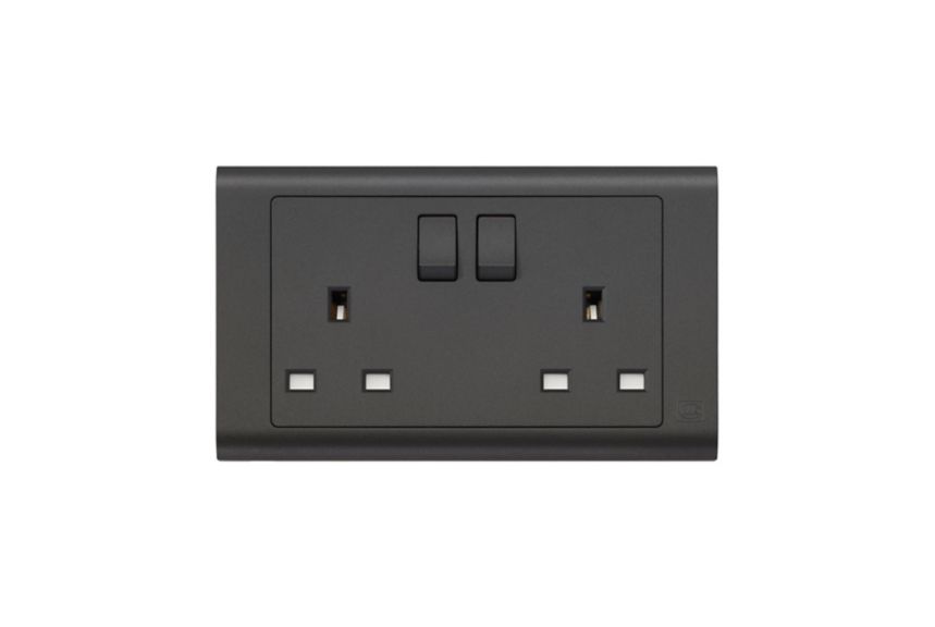 MV2747MBK 2G Switchsocket, Matt Black