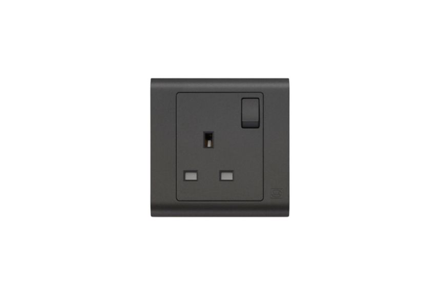 MV2757MBK 1G Switchsocket, Matt Black