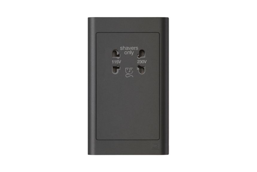 MV701MBK, Shaver Socket, Matt Black, Front