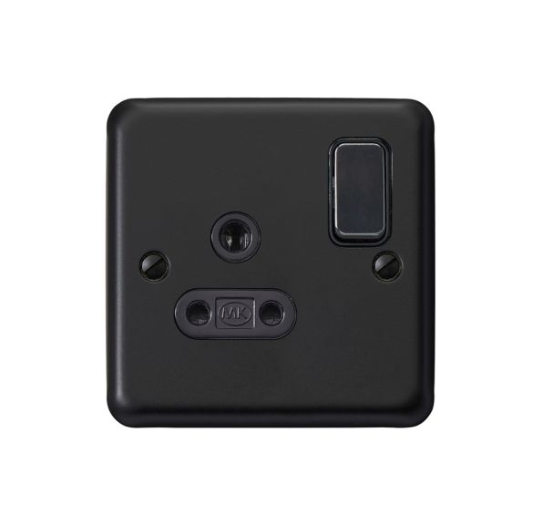 RP2881MBK roundpin switchsocket, matt black