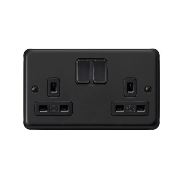 RP2948MBK, 2G Switchsocket, Matt Black