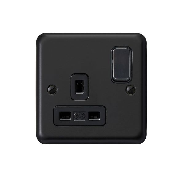 RP2958MBK, 1G Switchsocket, Matt Black