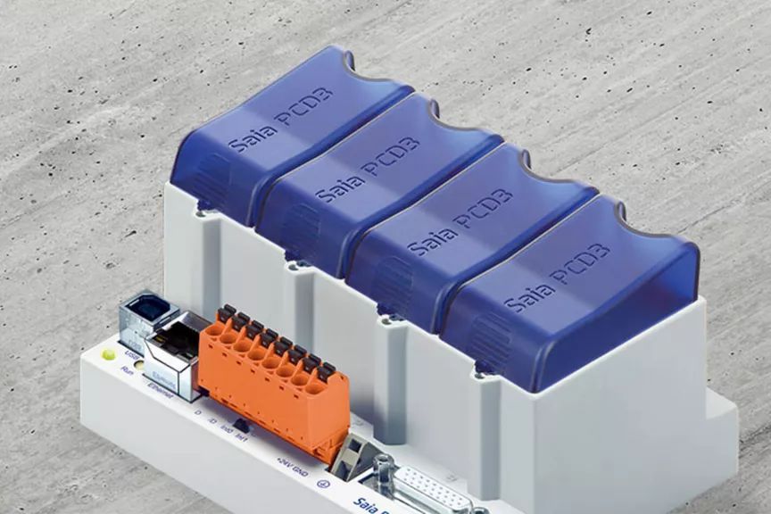 An SBC device on a grey tabletop rollout