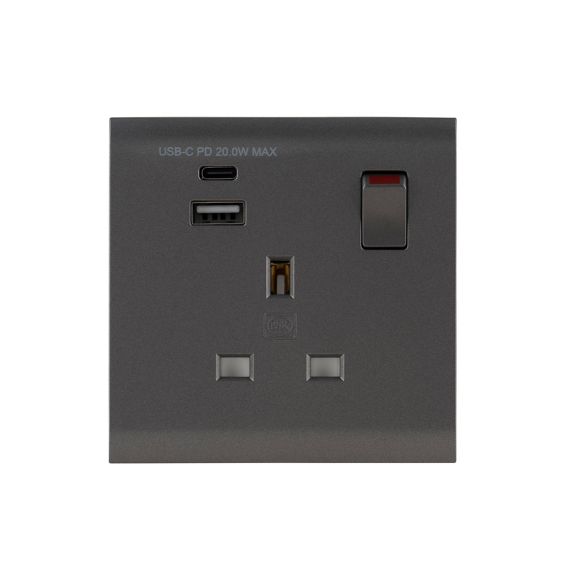 13A 1G DP SWT SKT WITH INTEGRAL USB A+C