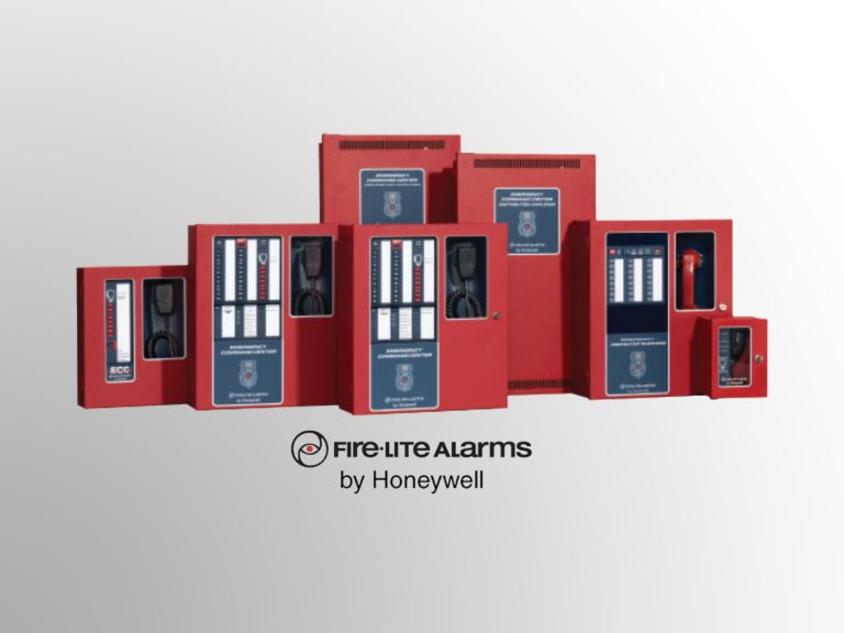 Collection of Fire-Lite panels with Fire-Lite logo