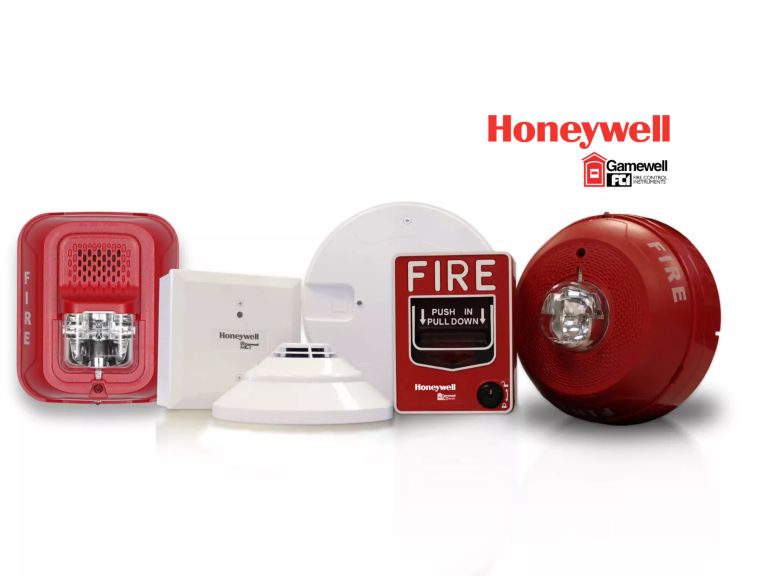 the swift range of fire alarm devices with a Gamewell logo