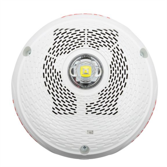 SPKR/STRB LED WHT CEIL CLR LENS OUTDOOR