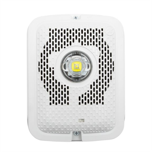 SPKR/STRB LED WHT WALL OUTDOOR