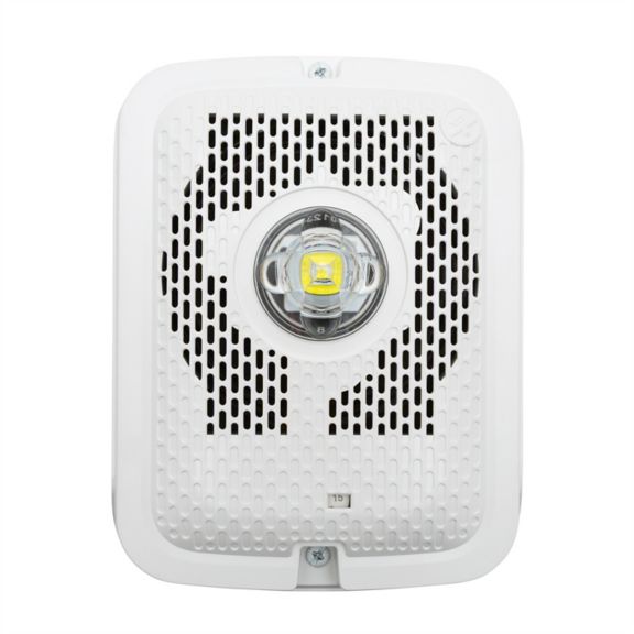 SPKR/STRB LED WHT WALL OUTDOOR CLR LENS