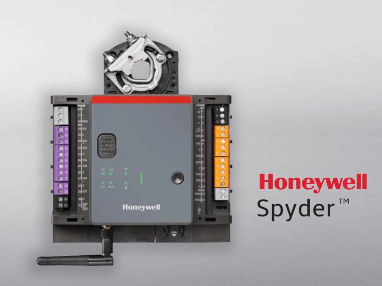 a spyder 7 device on a grey backdrop with a honeywell logo